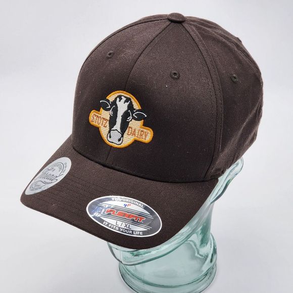 Stotz Dairy Custom Flexfit Embroidered Logo Fitted Cap Hat - Picture 2 of 7